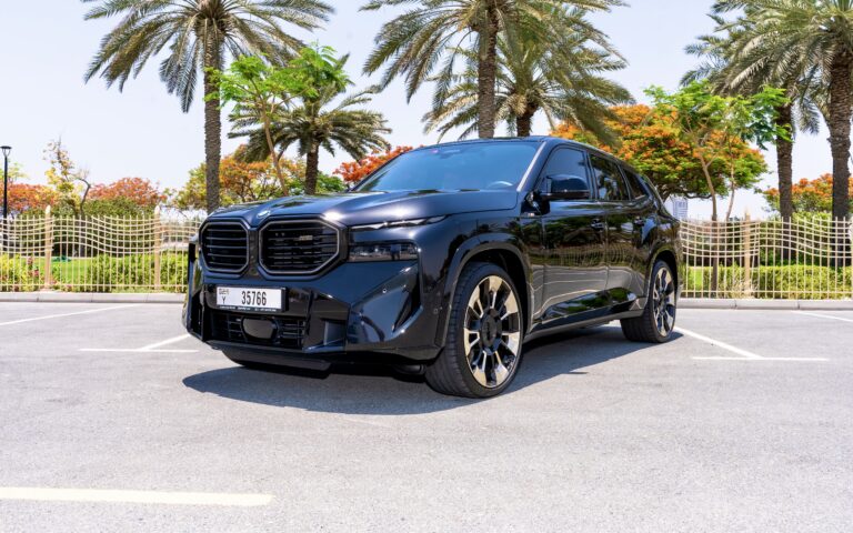 Powerful black BMW XM 2023 for rent in Dubai combining luxury cutting-edge technology and high-performance driving