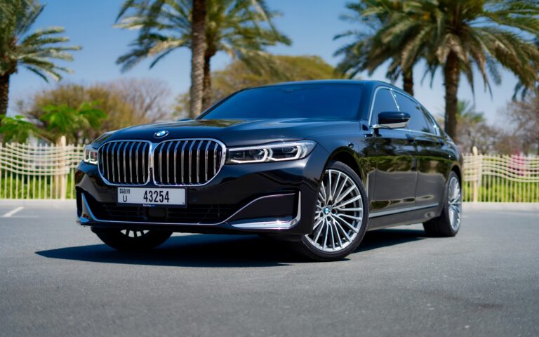 Luxurious black BMW 730Li 2021 for rent in Dubai offering premium comfort and sophisticated performance