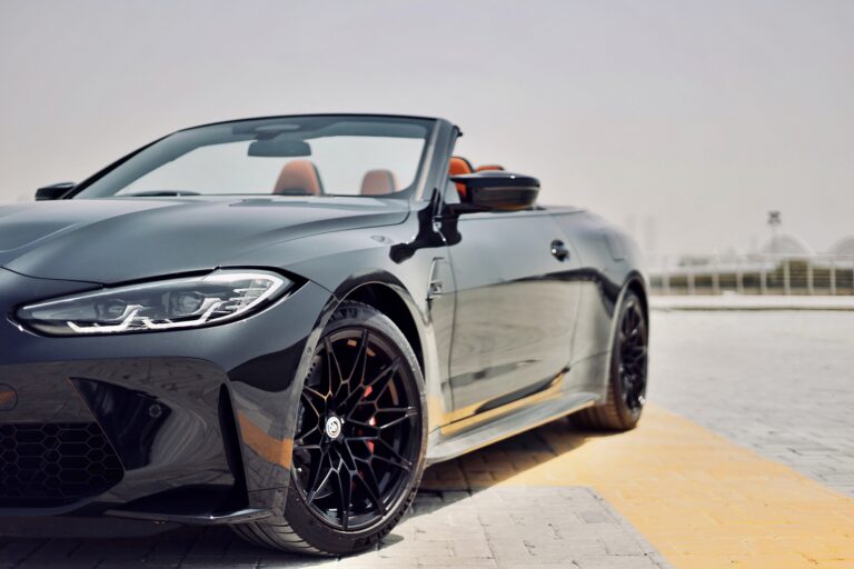 Powerful BMW M4 Competition Cabrio for rent in Dubai offering an exhilarating open-top driving experience with high-performance engineering and luxurious comfort