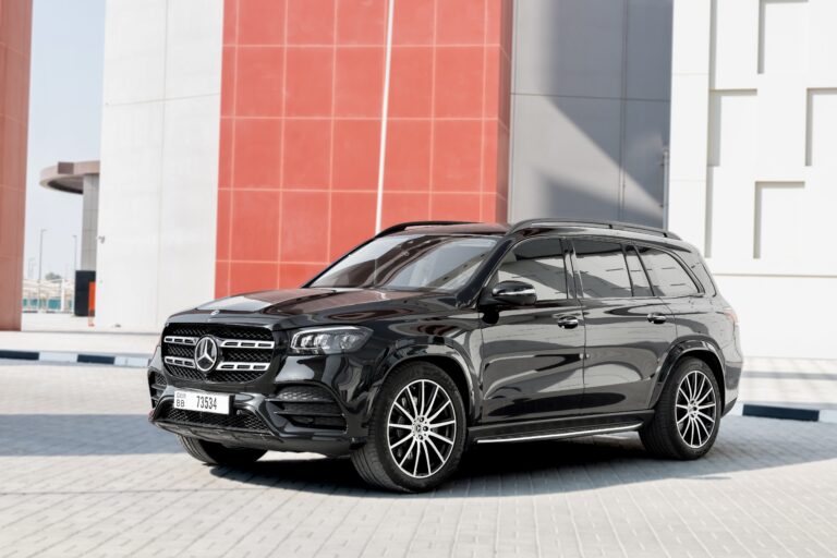 Luxurious black Mercedes GLS 2023 for rent in Dubai offering spacious comfort advanced features and exceptional performance for a premium driving experience