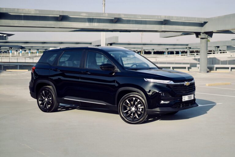 Spacious black Chevrolet Captiva 2024 for rent in Dubai offering modern design advanced features and reliable performance for a comfortable and versatile driving experience