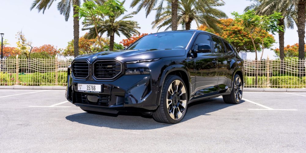 Powerful black BMW XM 2023 for rent in Dubai combining luxury cutting-edge technology and high-performance driving