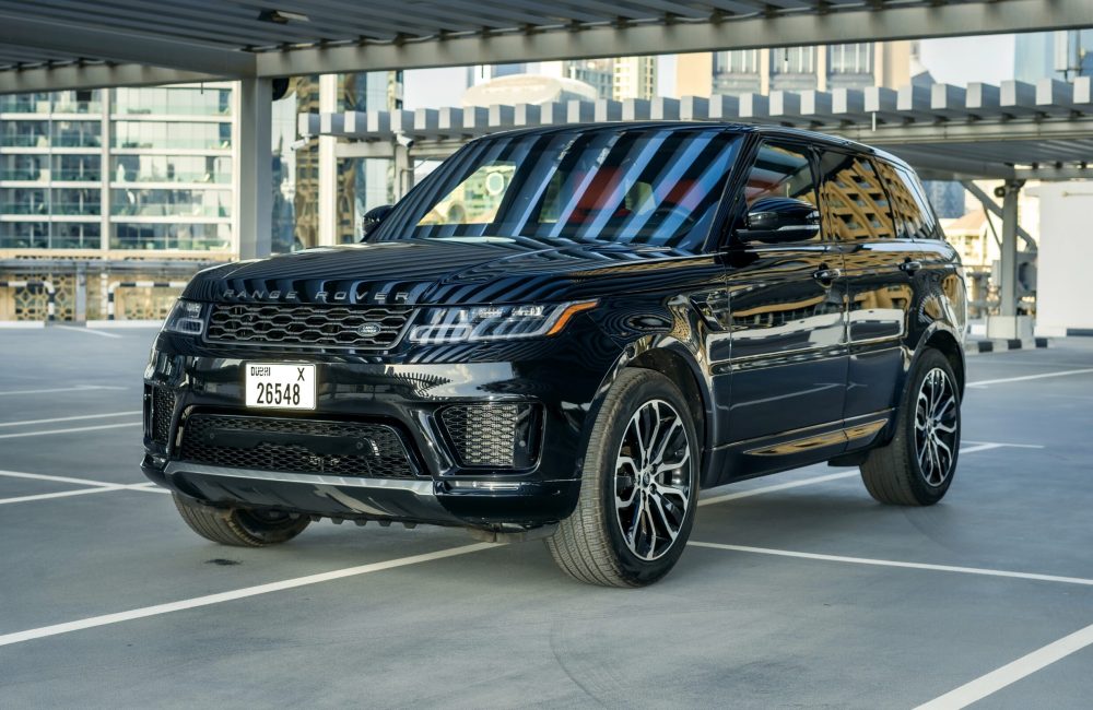 Elegant black Range Rover Sport 2021 for rent in Dubai offering premium comfort advanced technology and dynamic performance