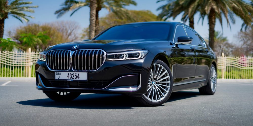 Luxurious black BMW 730Li 2021 for rent in Dubai offering premium comfort and sophisticated performance