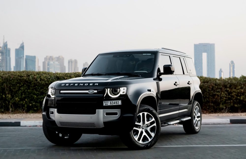 Rugged and luxurious Land Rover Defender 2023 for rent in Dubai offering exceptional off-road capability advanced features and premium comfort