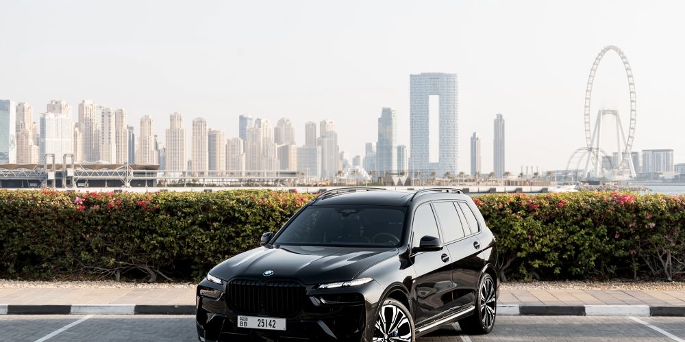 Elegant black BMW X7 2023 for rent in Dubai offering luxurious comfort advanced technology and powerful performance for an exceptional driving experience