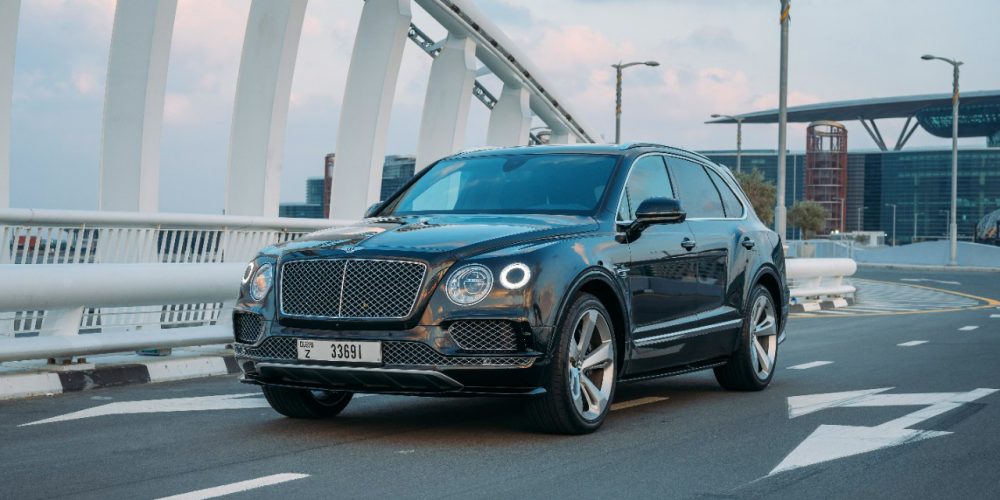 Elegant black Bentley Bentayga 2019 for rent in Dubai offering luxury and superior driving experience