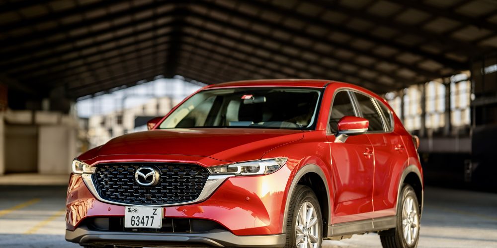 Stylish red Mazda CX-5 2023 for rent in Dubai offering a perfect blend of modern design advanced features and smooth performance for a comfortable driving experience