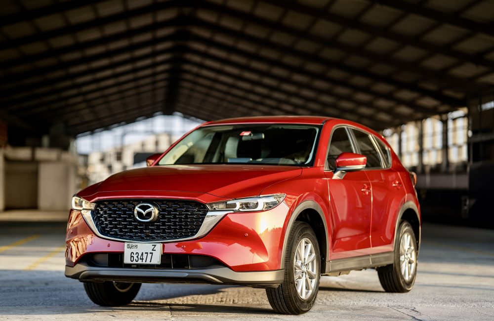 Stylish red Mazda CX-5 2023 for rent in Dubai offering a perfect blend of modern design advanced features and smooth performance for a comfortable driving experience